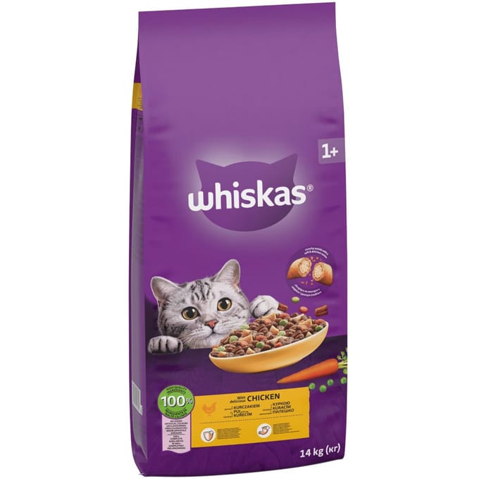 Whiskas - Volwassen - Droogvoer Met Kip En Groenten - 14kg
