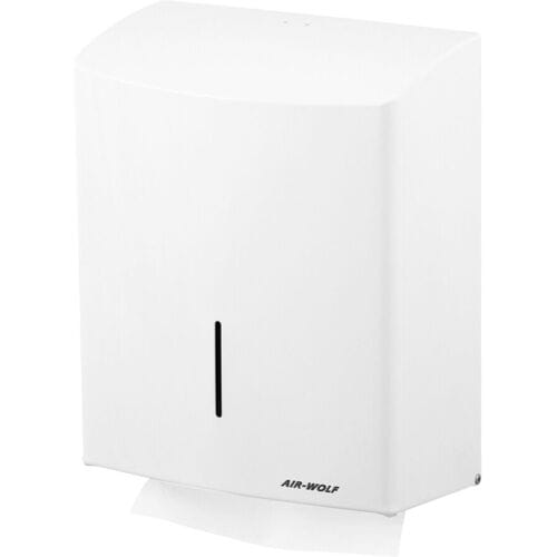 AIR-WOLF Papieren handdoekdispenser - voor 600 handdoeken - RVS - Wit Wit
