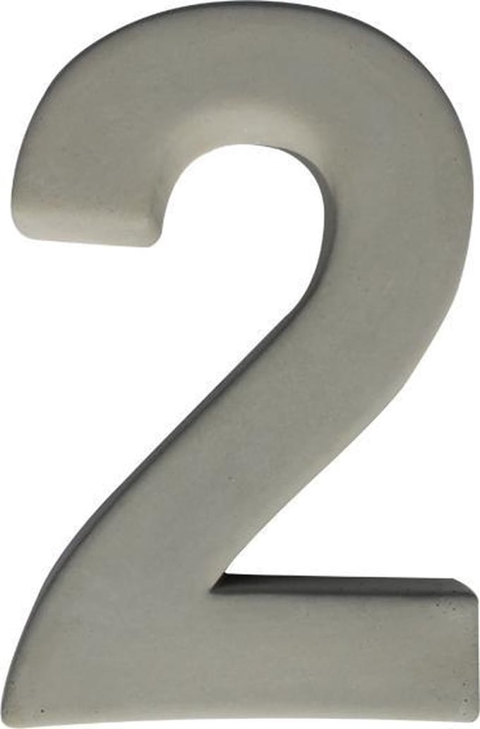 Huisnummer beton nr. 2