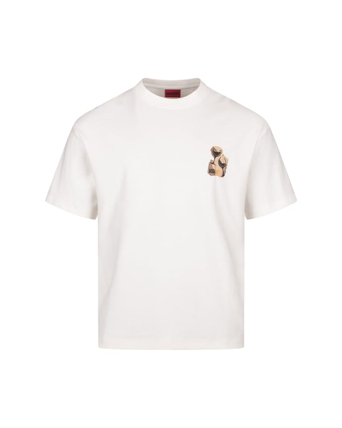Regular fit t-shirt van puur katoen model 'Detzi'