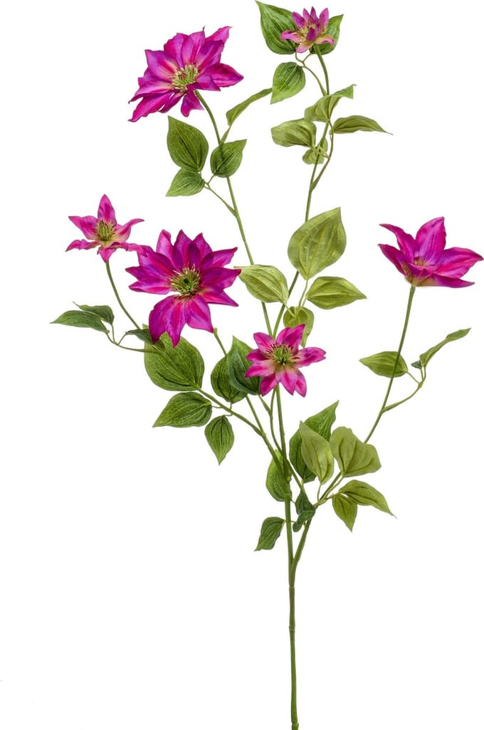 Emerald - Kunstbloem Clematis 110cm fuchsia - Kunstplant voor binnen