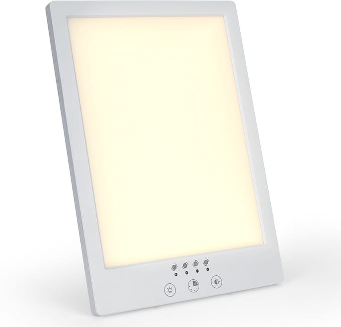 ROGI Daglichtlamp 10.000 Lux – LED Bureaulamp – 3 Lichtstanden – Ingebouwde Timer – Zonlichtlamp – Thuiswerken