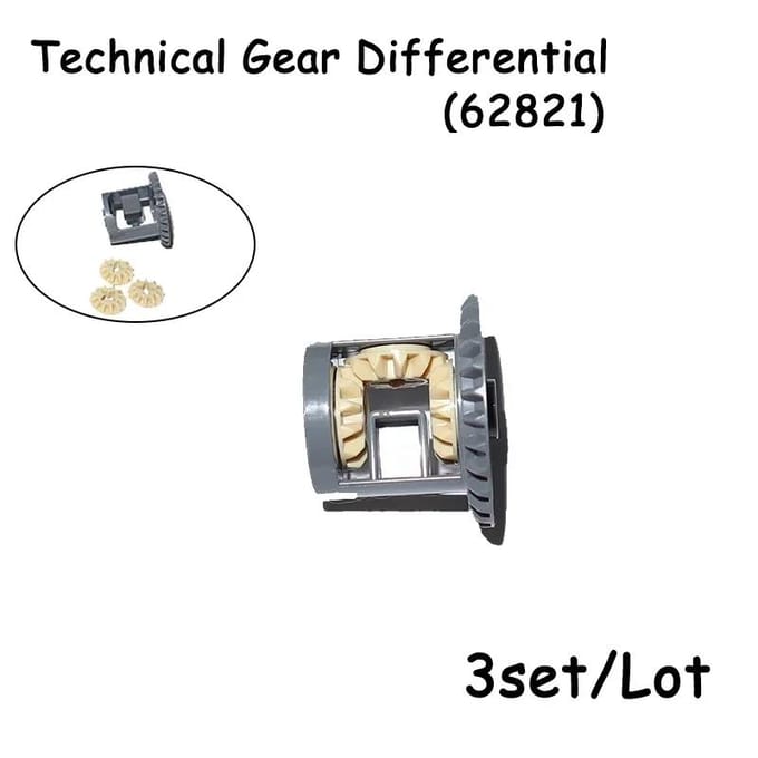 Bouwstenen Differentieel Tandwielen Zelfborgende Stenen MOC Technische Componenten Kits Frame Kit Pakket 65413 65414 62821 gray
