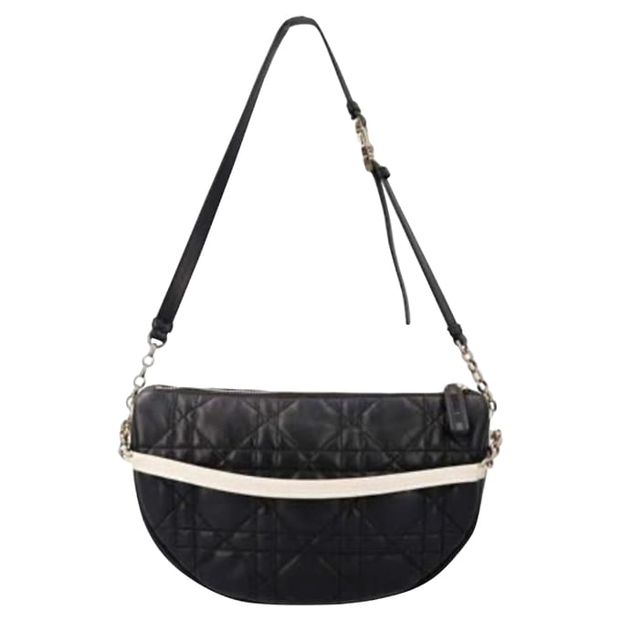 Dior Vibe Medium Hobo Bag in Zwarte Cannage Lamsleer