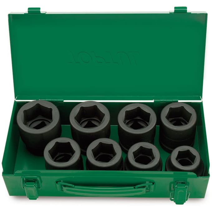 Toptul Slagdoppen Set 1" CR-MO 8 Delig 24-41mm
