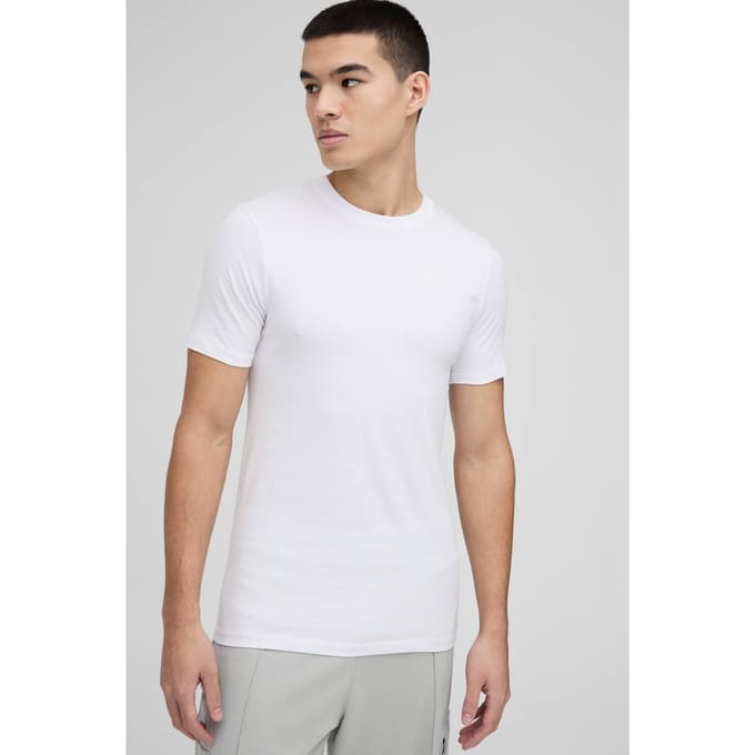 Essential Muscle Fit Crew Neck T-Shirt | White | Size XL