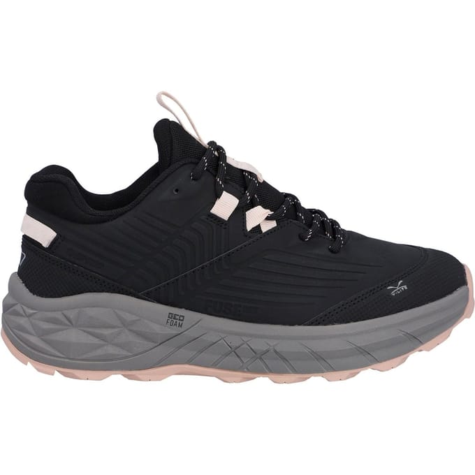 Hi-Tec Fuse Trek Polyester Dames Sneakers Zwart/Steen Grijs/Cameo Roze