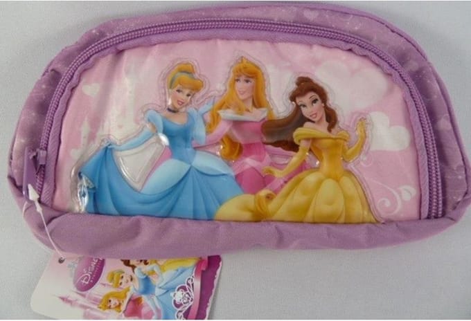 Princess etui 3D opdruk kleur oud roze ca. 22 x 12 x 3 cm