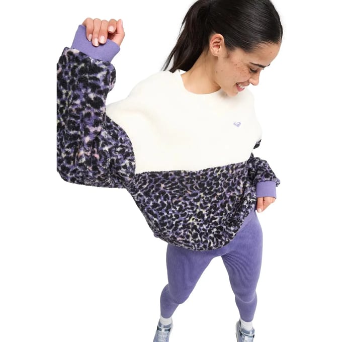 Roxy Wow Crewneck Fleece Paars M Vrouw