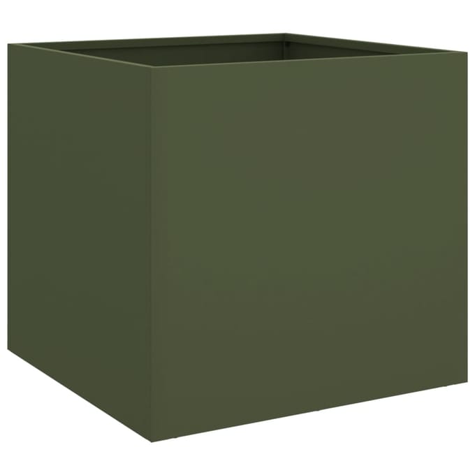 vidaXL - Plantenbak - 49x47x46 - cm - staal - olijfgroen