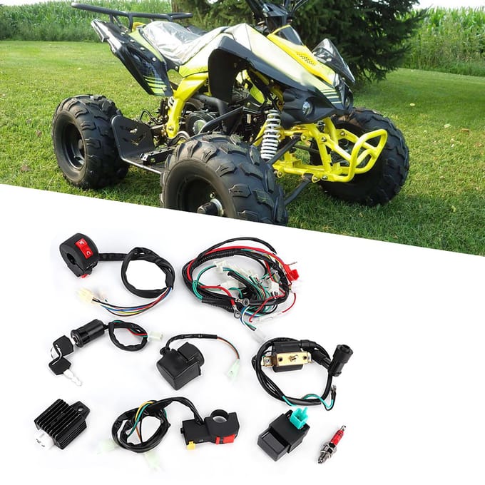 Kabelboom Solenoïde Spoel Gelijkrichter CDI Kit Past voor 50cc 70cc 110cc 125cc ATV Quad Bike black