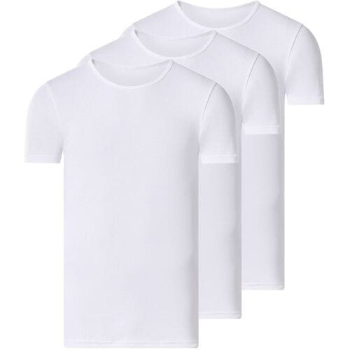 ESMARA MEN Set van 3 heren T-shirts (ronde hals, wit, XL)