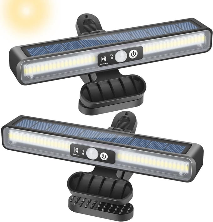 Set van 2 Buiten Solar LED Wandlampen met Bewegingssensor en 3 Modi voor Tuin en Oprit