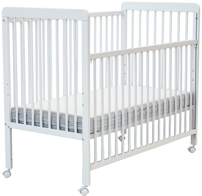 WEBABY - Verschuifbaar zijbed LIVO in hout Wit 60 x 120 cm