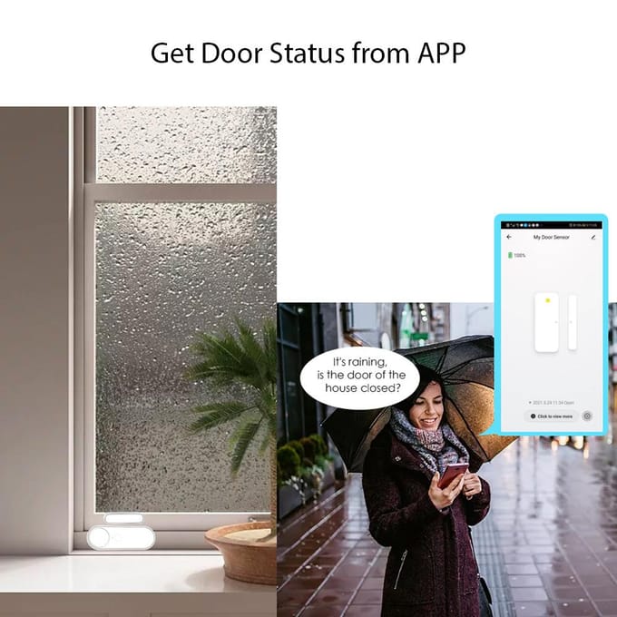4-pack Mini Deur Raam Alarm Thuisbeveiliging TY APP 2.4G WIFI Draadloze Magnetische Sensor Anti-Diefstal 1 Pack wit