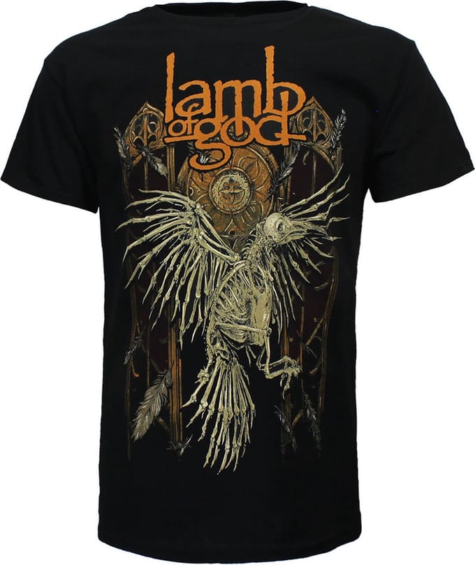Lamb of God Crow Skeleton T-Shirt - Officiële Merchandise - M