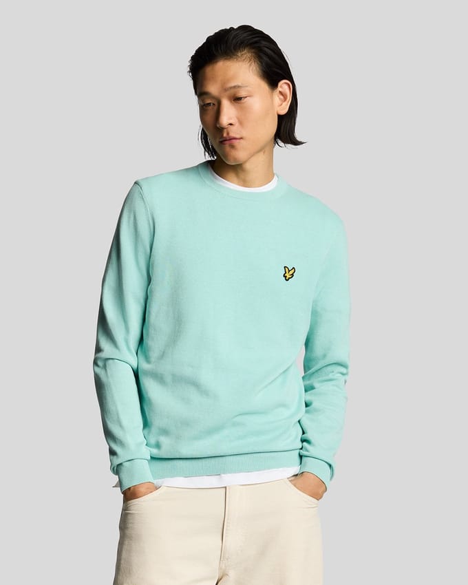 Lyle & Scott Katoenen Crew Neck Trui - Blauw