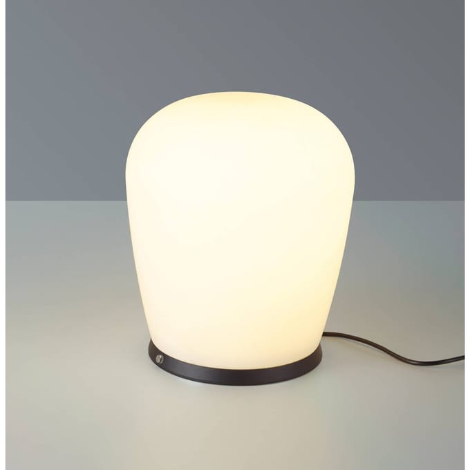 Bopp LED tafellamp Cara, zwart, Ø 18 cm, glas