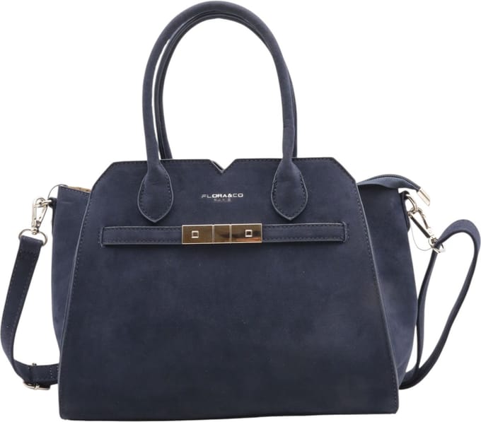 Flora&Co - Handtas - Suede look - blauw