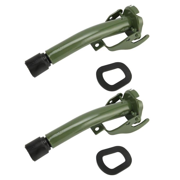 2 Stuks Jerrycan Tuit Vervanging Universeel Flexibel Lang Metalen Jerrycan Tuit Mondstuk Ontluchtingsset voor
