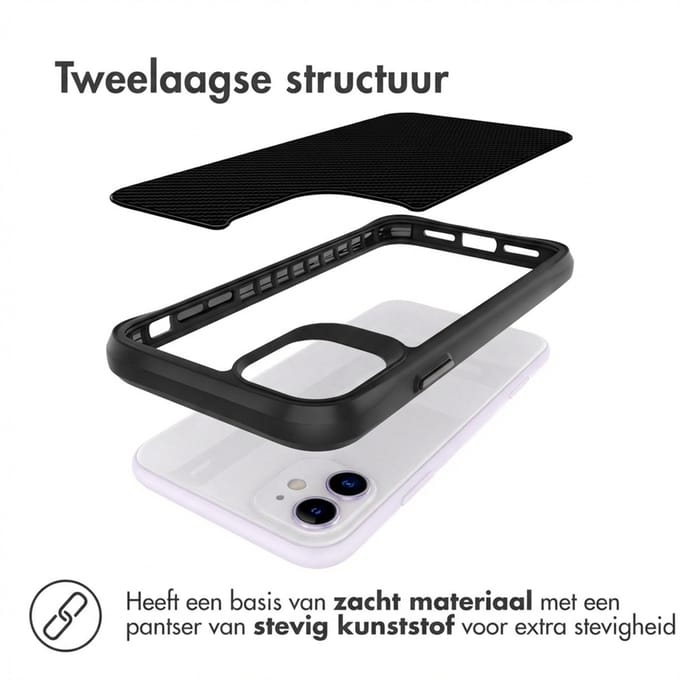imoshion Hoesje - Geschikt voor Apple iPhone 11 - Hybrid Carbon Case - Zwart