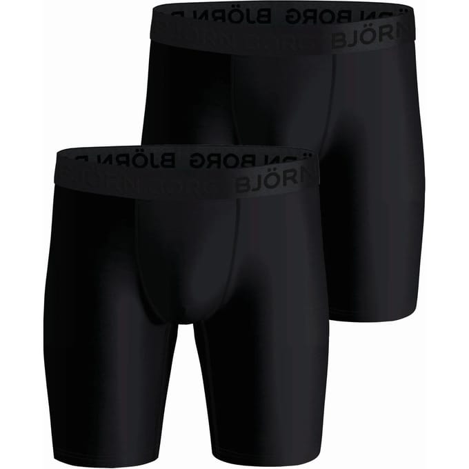 Björn Borg - Heren Onderbroeken 2-Pack Performance Boxers Long Leg - Zwart - Maat M