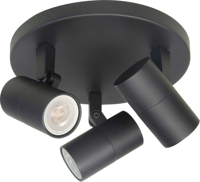 Spot Picollo 3 lichts Ø 17 cm incl mini GU10 zwart