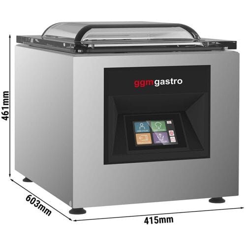 GGM Gastro Kamer-vacumeermachine - 10m³/h - 600W - Touch - met begassing zilver