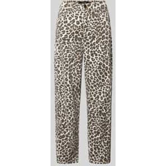 Balloon fit jeans met all-over luipaardprint