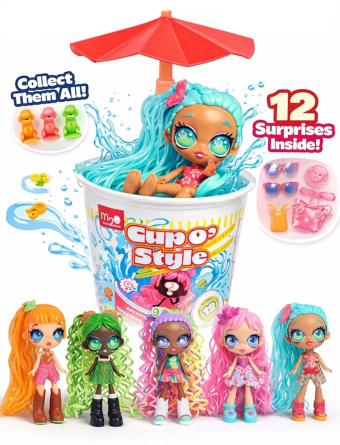 Cup O'Style verzamelpop met accessoires - 1 willekeurige pop - 10 delige set - 11 cm groot - Verzamelen