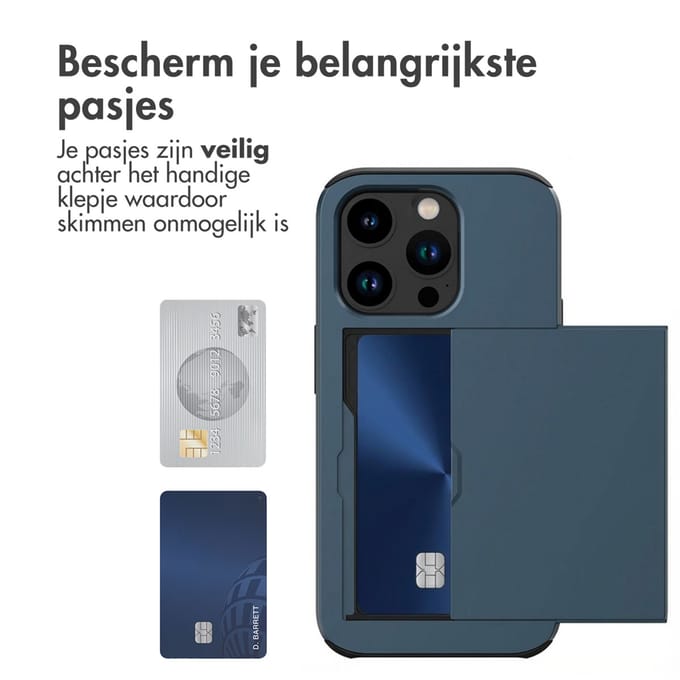 imoshion Hoesje met Pasjeshouder - Geschikt voor Apple iPhone 15 Pro - Donkerblauw