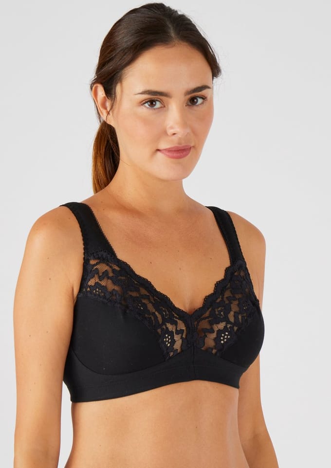 Damart - Beugelloze beha met goede ondersteuning - Dames - Zwart - 100