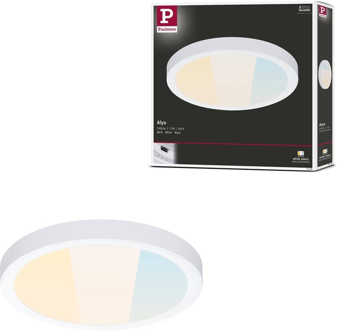 LED-paneel Alya rond 230 mm 17W 1700lm White Select Wit