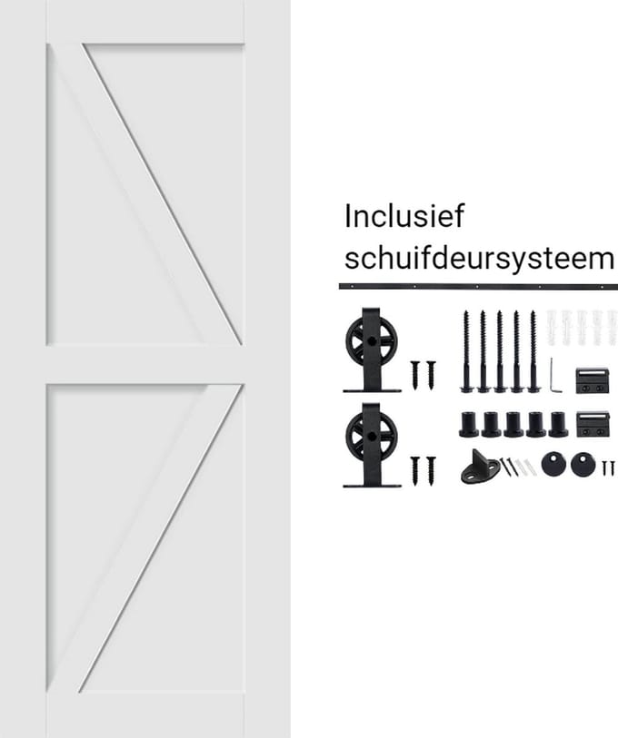 Houten schuifdeur wit geverfd met schuifdeursysteem bundel 2015