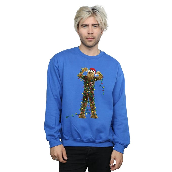 Star Wars Heren Chewbacca Kerstverlichting Sweatshirt (Koningsblauw)