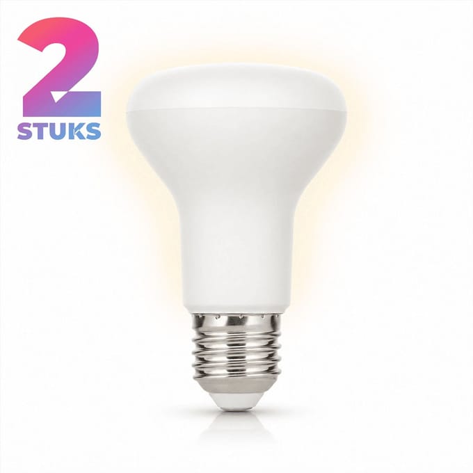 2x Reflector Spaarlamp E27 - 11W - Warm Wit Licht (2700K) - 660 lm - 8 jaar - Niet Dimbaar - R63