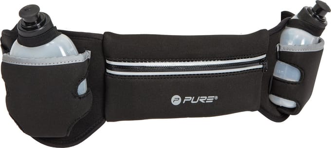 Pure2Improve Hardloopriem met 2 flesjes zwart en grijs