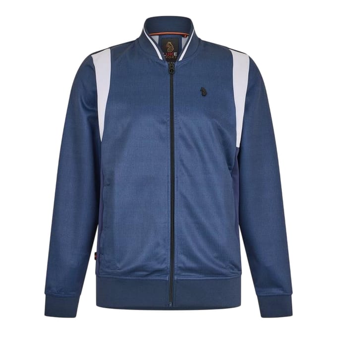 Luke Heren-sweatshirt met kraag en logo (Marine, Wit)
