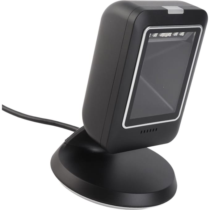 Scanner de codes-barres 2D mains libres QR code Omnidirectionnel USB Filaire Lecteur de bureau pour magasin de détail black