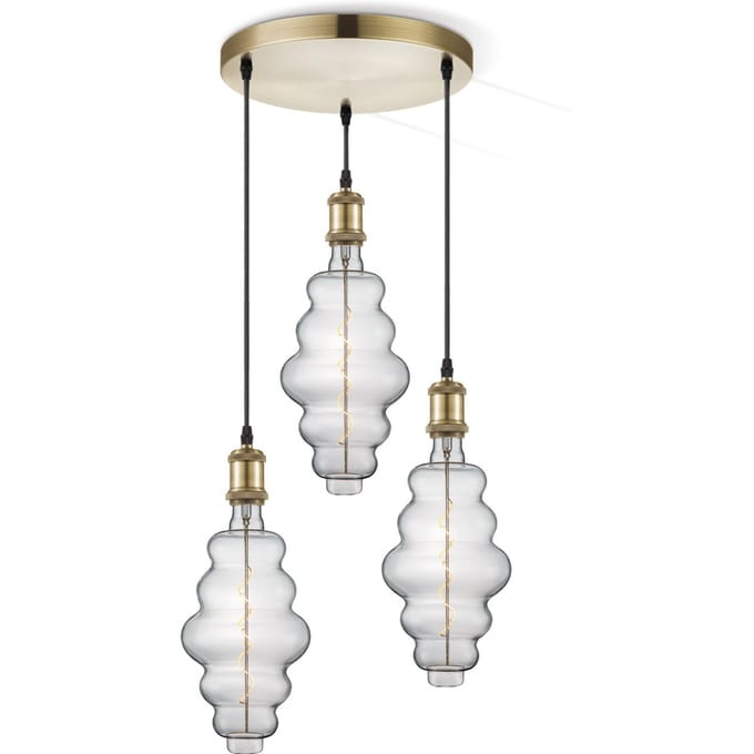 Home sweet home hanglamp Vintage brons 3L Cloud - helder
