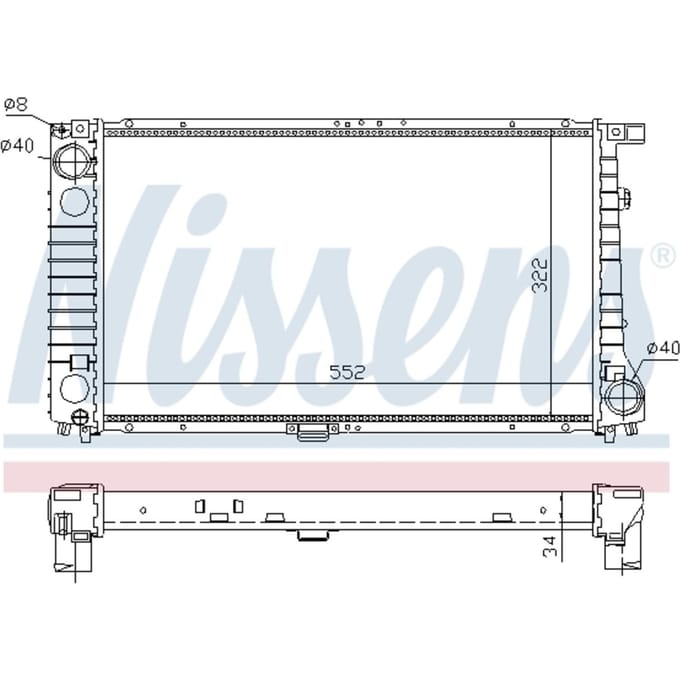 Radiator, motorkoeling NISSENS 60744A