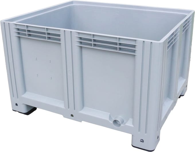 Alpac Palletbox - Opbergbak groot - 1200 x 1000 x 760 mm - 610 L - Grijs