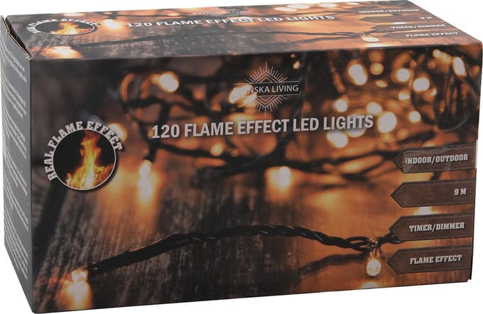 Svenska Living Kerstverlichting - 120 lampjes - warm-wit - met vlam - 900 cm