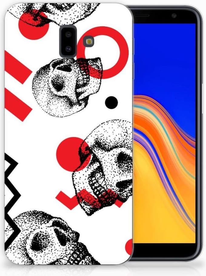 Silicone Back Case Samsung Galaxy J6 Plus (2018) Skull Red