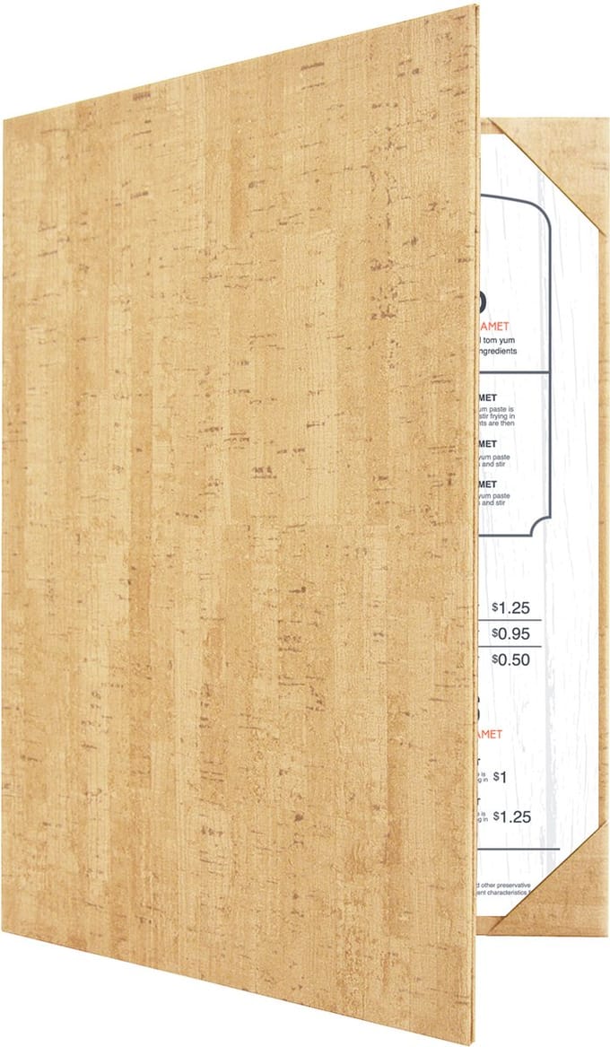 Goodline® - Menumap / Menukaart Mappen - 2x A4 - Licht-Kurk