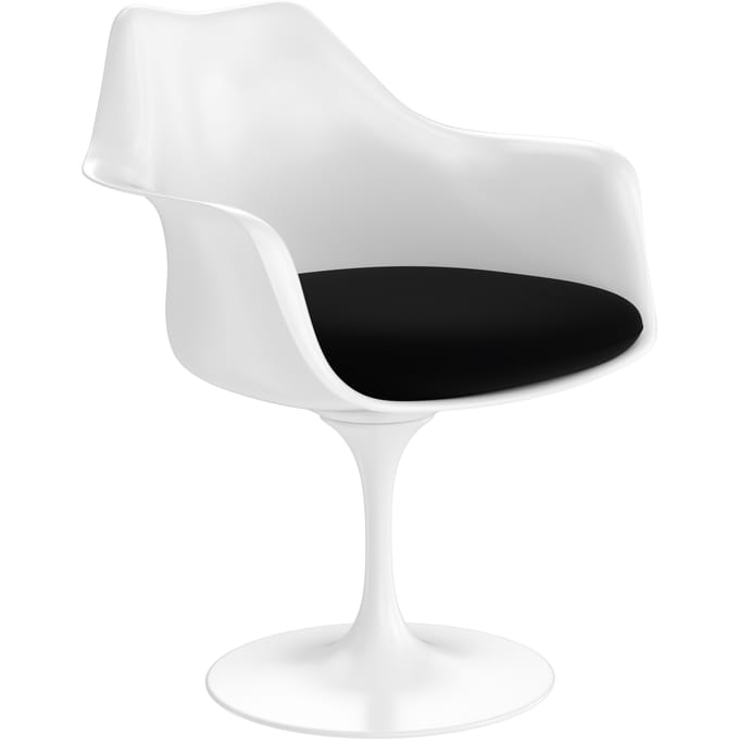 Knoll International Saarinen Tulip Armleunstoel - Hallingdal 65 (190) - black - wit