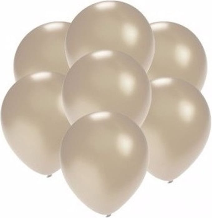 Party ballonnen in klein formaat - zilver - 100x - 13 cm - feestartikelen/versiering