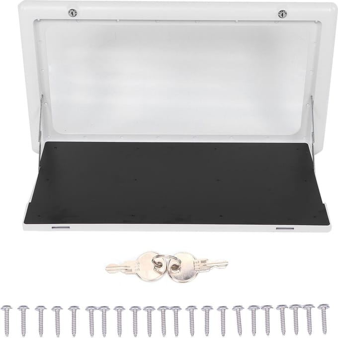 Opklapbare Buitentafel 25KG Draagvermogen met 2 Sleutels voor RV Camper Buiten Kamperen Picknick white
