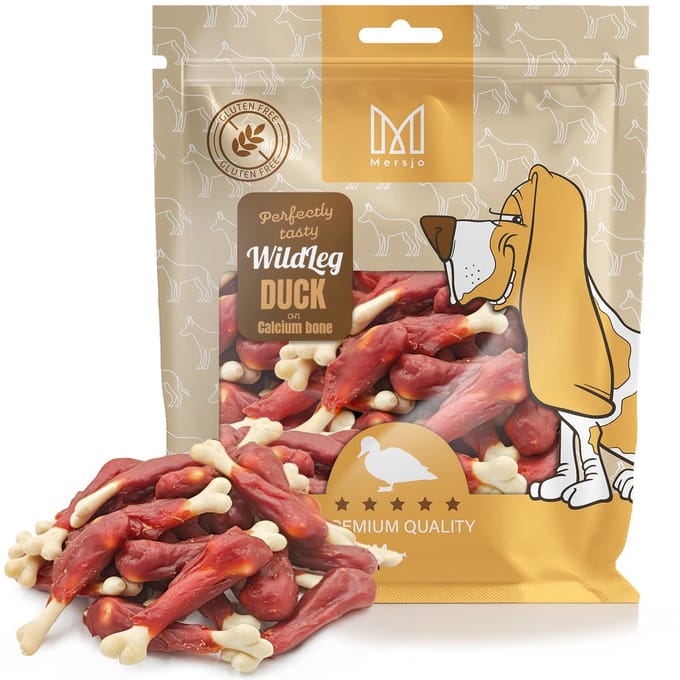 Mersjo WildLeg Serie - Natuurlijke Hondensnack - Udko Wapienne - Met Eend - 500g