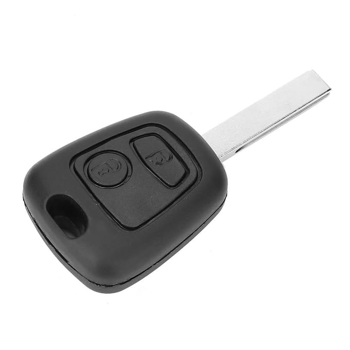 2-knops autosleutelbehuizing met groef voor Peugeot 107 207 307 407 gray